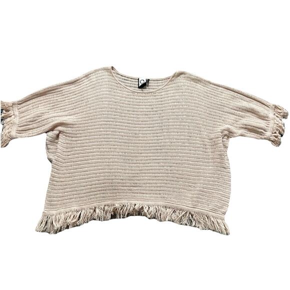 Anthropologie Akemi + kim Lara Muted Pink Poncho Sweater XS Oversized - Picture 2 of 9